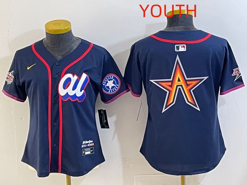 Youth 2025 Houston Astros Blank Drak Blue All star Nike MLB Jersey style 03->youth mlb jersey->Youth Jersey